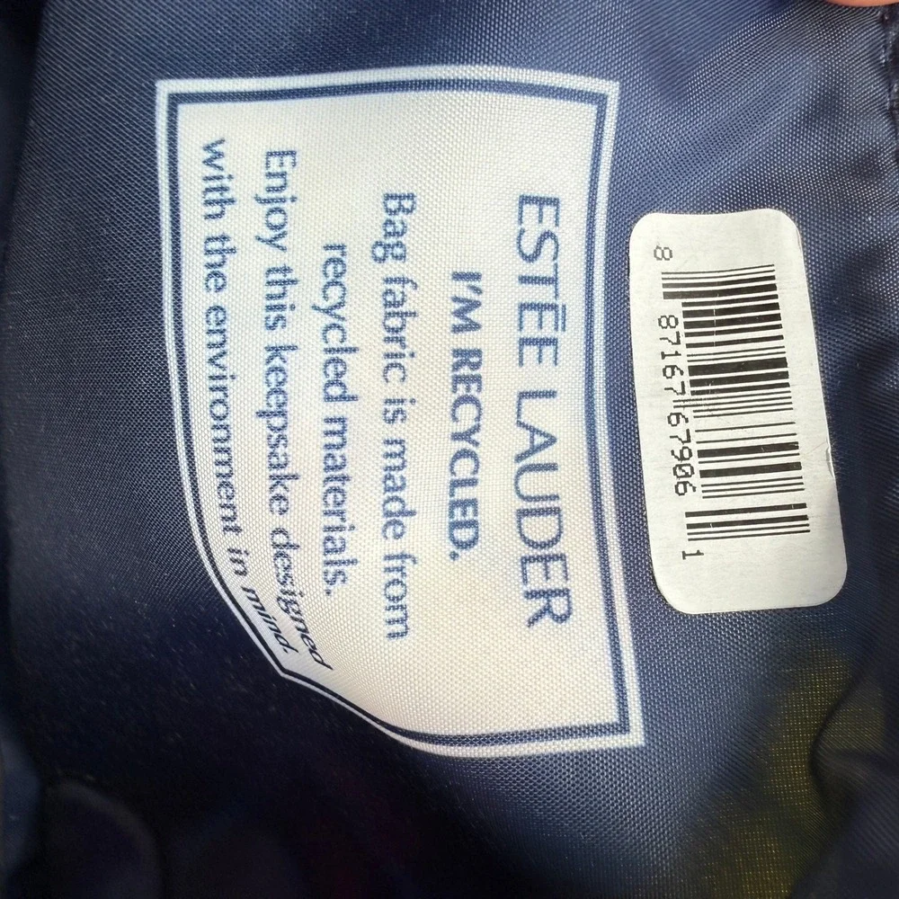 Estee Lauder Makeup Bag Multicolor Plaid Crest Recycled Pouch